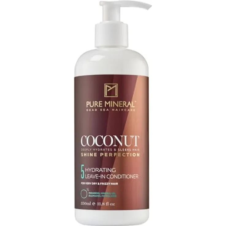 M PURE MINERAL DEAD SEA COSMETICS Pure Mineral Leave-in Conditioner mit Kokosöl - 350ml, feuchtigkeitsspendend und glanzgebend, ohne Sulfate, Parabene und Petrolate