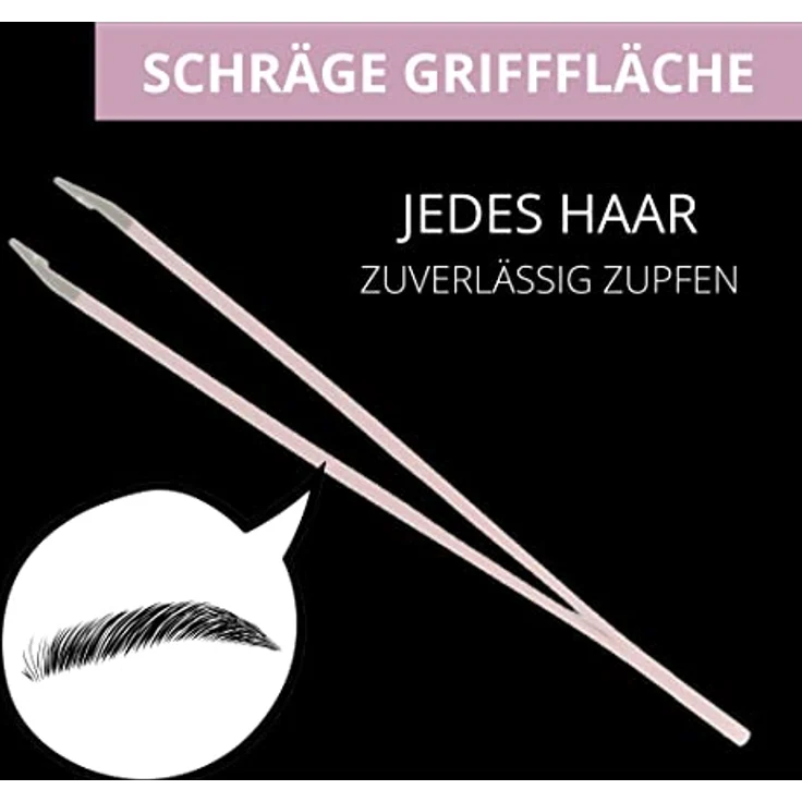 PARSA Beauty LOV.U Profi-Pinzette, Rosa – mit schräger Greiffläche zum präzisen Augenbrauen zupfen, aus rostfreiem Edelstahl – Bild 5