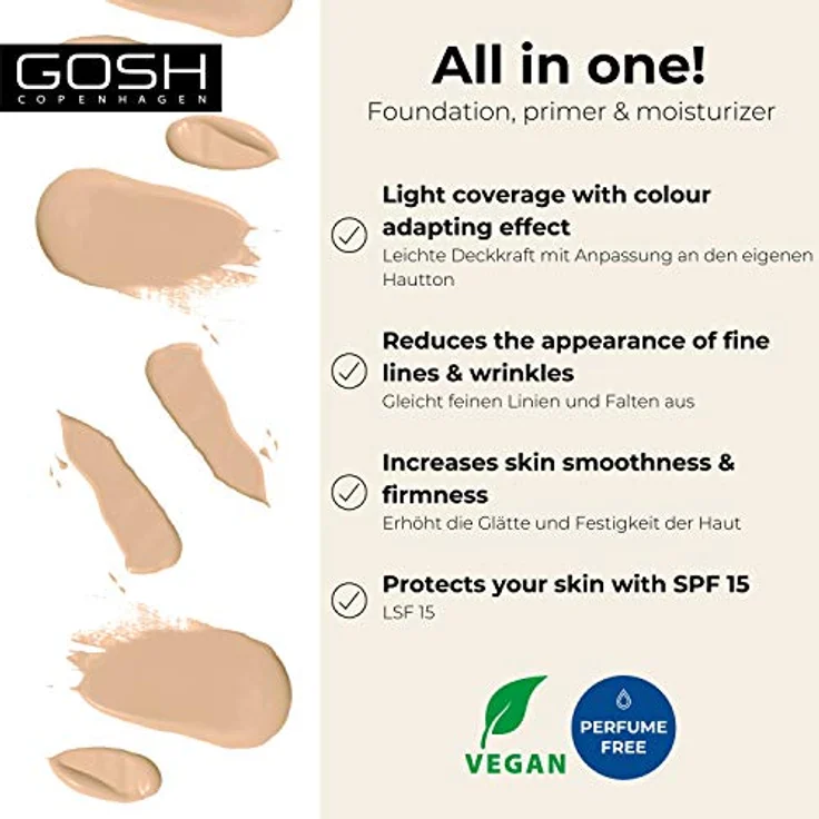 Gosh BB Cream Foundation Primer Moisturizer #02-Beige 30 ml – Bild 3