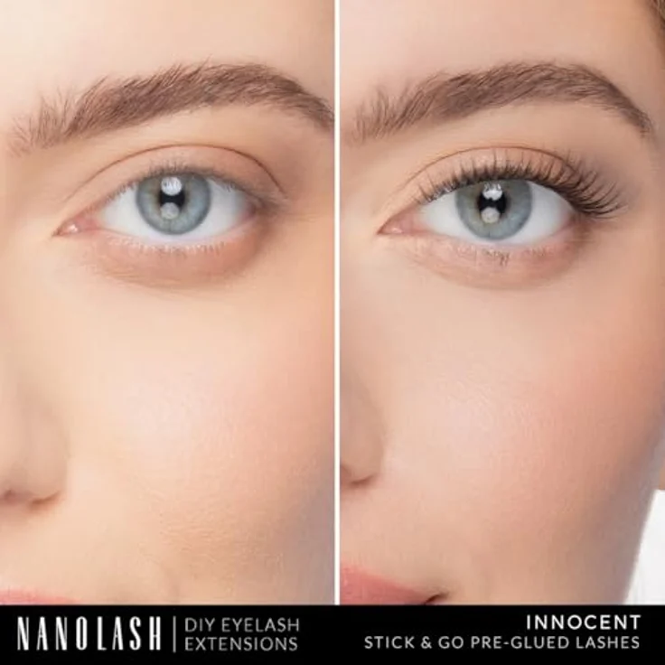 Nanolash Pre-Glued Wimpernbüschel, Selbstklebende Büschelwimpern für DIY Wimpern Extensions, 36 Stück, natürliche Haltbarkeit (INNOCENT) – Bild 2