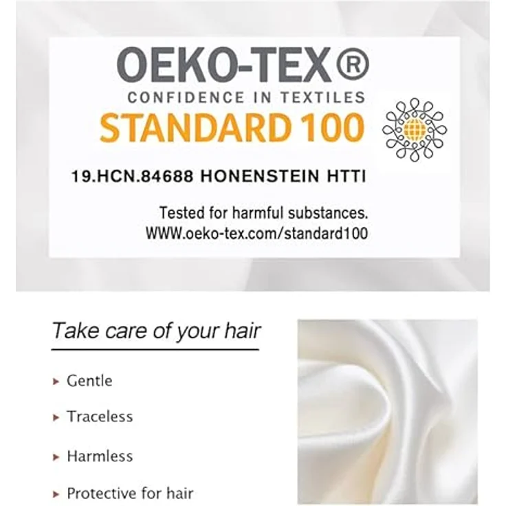 townssilk Seidenhaarschlaufe 100% Maulbeerseide, 22 Momme, haarschonend, 2 Stück in Naturalwhite und Navyblue – Bild 5
