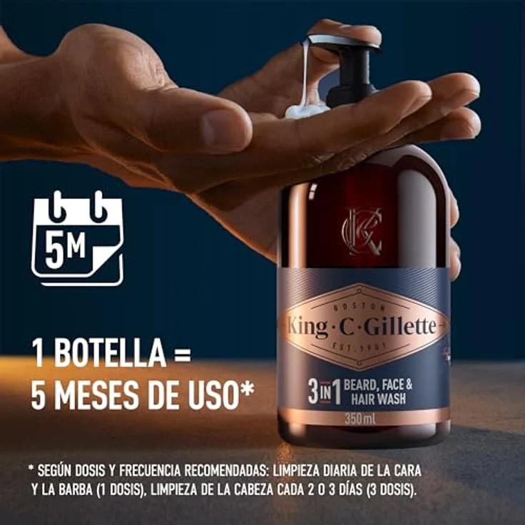 NaturalHP King C Gillette Bartshampoo 350 ml für einen gepflegten Bart – Bild 5