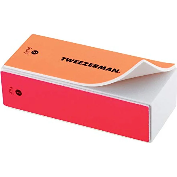 TWEEZERMAN Nagelpolier Block Feilenblock Buffer mit 4 Flächen Inklusive Ersatzpads, Neon – Bild 2