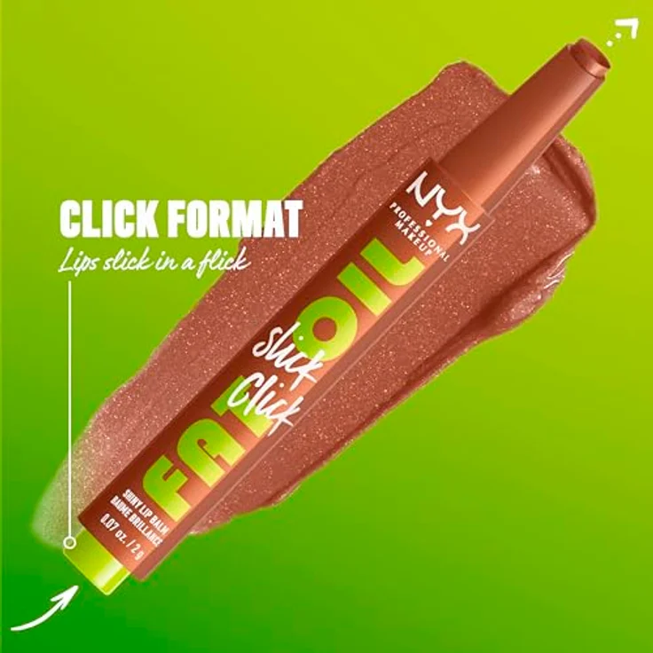 NYX Professional Makeup Fat Oil Slick Click, tönender Lippenbalsam in Feedworthy, 2 g, vegan, feuchtigkeitsspendend, hochglänzend – Bild 4