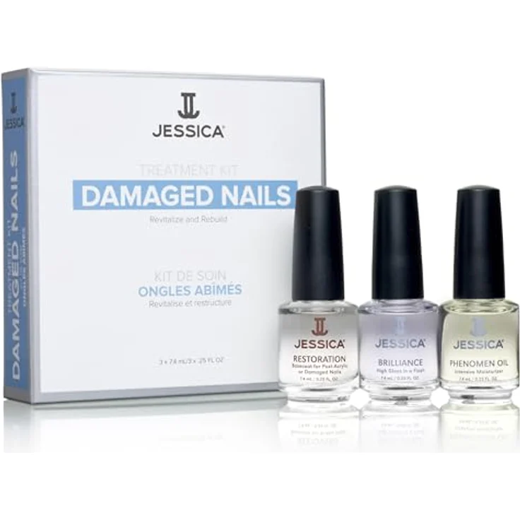 Jessica Cosmetics Nail Solutions Kit Damaged, reparierender Nagellack, 3x 7,4ml – Bild 1