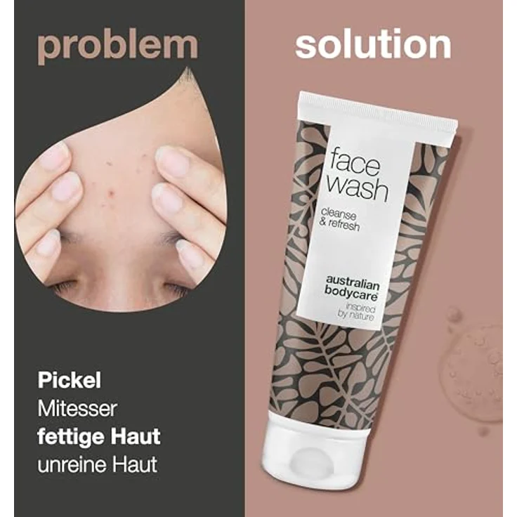 Anti Pickel Gesichtswaschgel - 100 ml | 100% Vegan | Für Männer & Frauen | Gesichtsreinigung mit natürlichem Teebaumöl bei unreiner Haut | Auch zur täglichen Pflege bei Akne – Bild 2