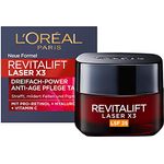 L'Oréal Paris Revitalift Laser X3 Anti-Aging-Tagescreme LSF 25 für Frauen: mildert Falten & strafft die Haut, mit Pro-Retinol, Hyaluronsäure und Vitamin C, 50ml