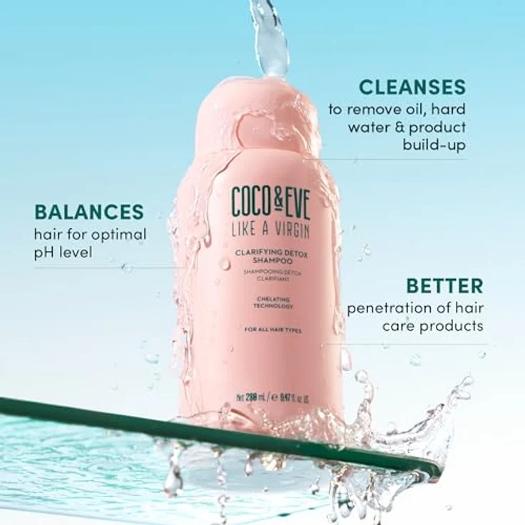 Coco & Eve Klärendes Detox-Shampoo, entfernt hartes Wasser und Ablagerungen, entgiftet die Kopfhaut mit Hibiskusessig, farbsicher und hautschonend (280 ml) – Bild 5