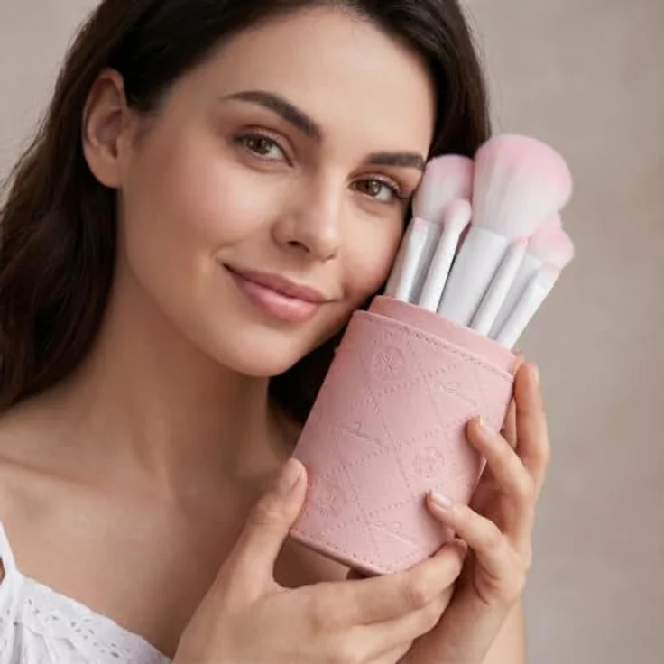 Luvia Soft Aura Brush Set, 9-teiliges Pinselset mit veganem Leder-Köcher, ultraweiche Nurai®-Fasern für natürliche Make-up-Ergebnisse – Bild 6