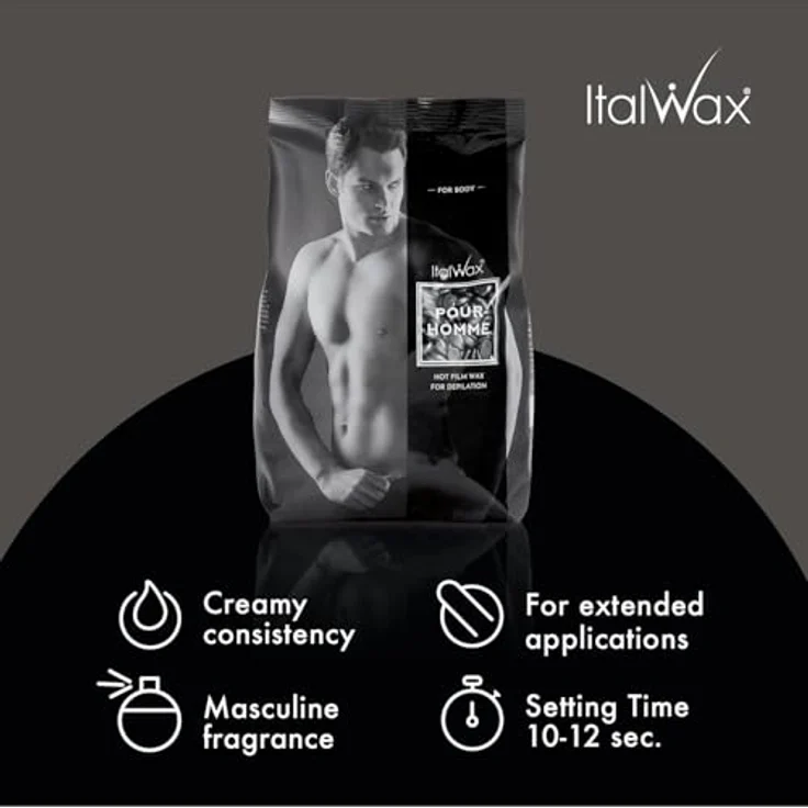 Italwax Wachsperlen Pour Homme empfohlen für Herren 1 kg Heißwachs – Bild 2