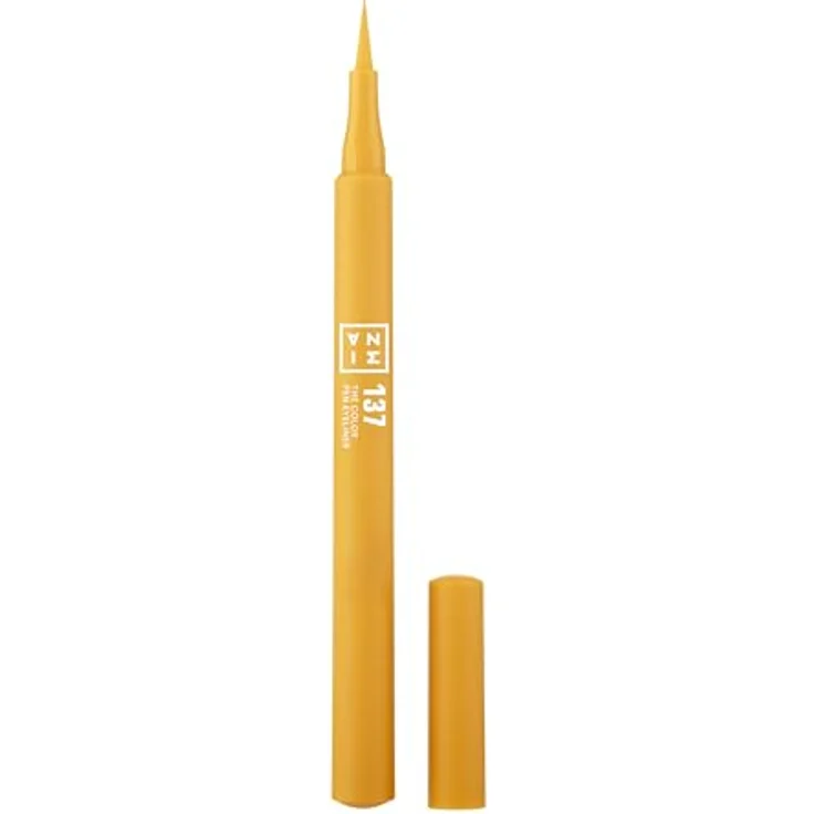 3INA The Color Pen Eyeliner, Filzstift-Eyeliner in intensivem Gelb, 1 ml, vegan – Bild 1
