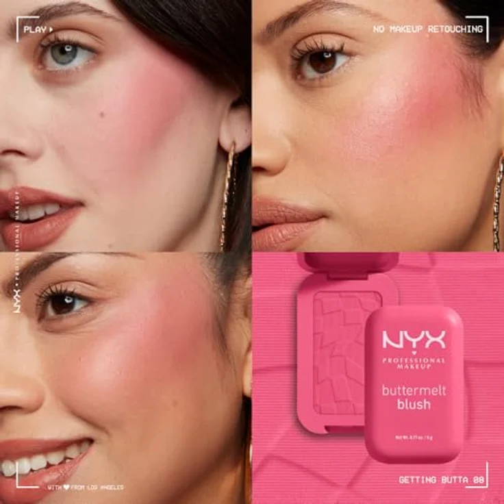 NYX Professional Makeup Buttermelt Blush Puderrouge, Farbton 08 Gettin Butta, 5 g, vegan mit langanhaltendem Effekt – Bild 6