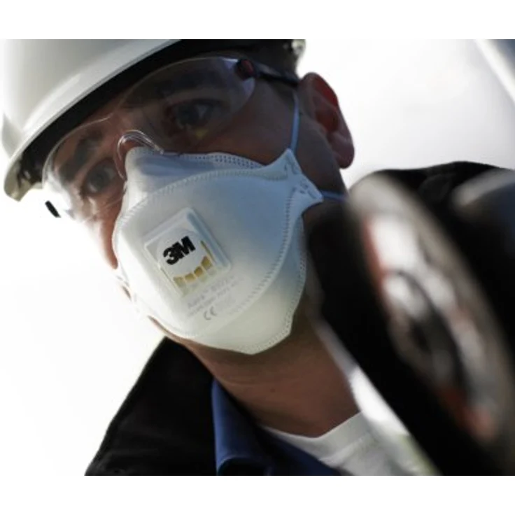 3M Aura Atemschutzmaske 9332+SV / Partikelmaske mit gesteigertem Tragekomfort durch Cool Flow Ausatemventil / Einwegmaske mit höchster Schutzstufe FFP3 für maximalen Atemschutz / 5 Stück – Bild 4