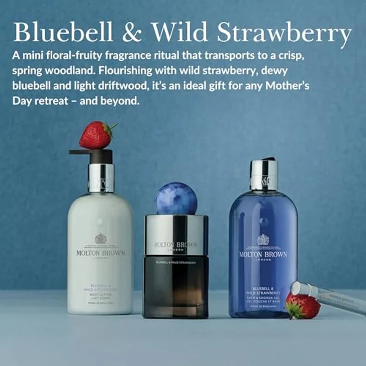 Molton Brown Bluebell & Wild Strawberry Body Lotion 300 ml, Moisturizing Floral-Fruity Scent – Bild 4