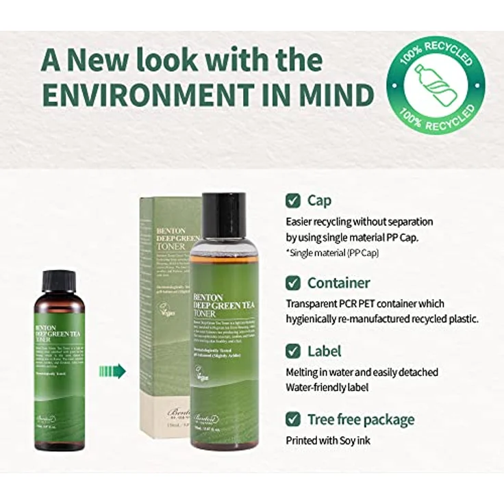 Benton Deep Green Tea Toner Gesichtswasser 150 ml mit reinigender Wirkung – Bild 5
