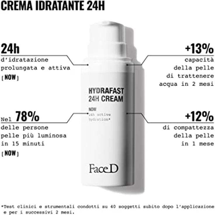 Face D - Hydraftast 24H feuchtigkeitsspendende und beruhigende Creme mit Hyaluronsäure und Vitamin C+E, SPF15, 50 ml, für alle Hauttypen, auch empfindliche, ohne Silikone und Parabene, mit 5-molekularer Hyaluronsäure und Feigenkaktus – Bild 3