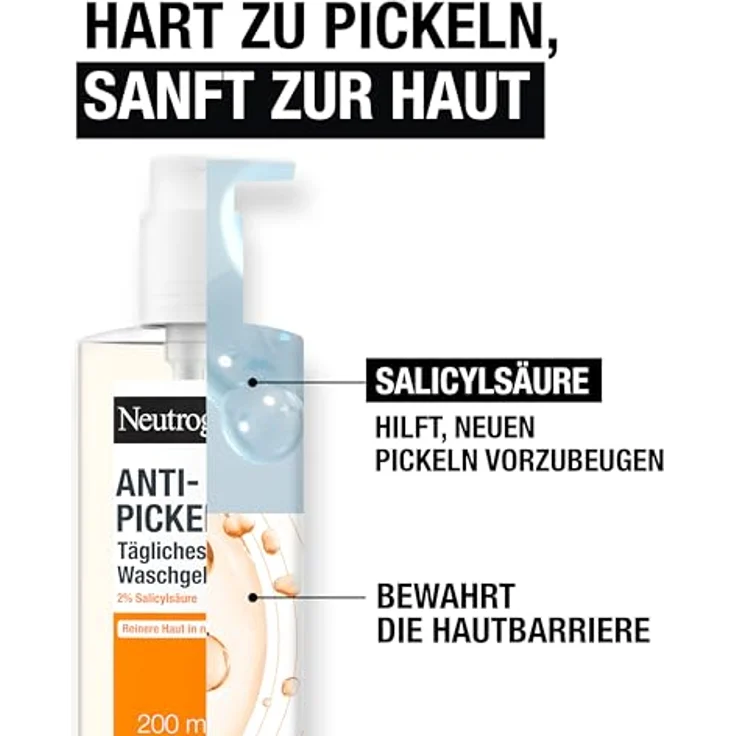 Neutrogena Anti-Pickel Anti-Pickel Tägliches Waschgel Gesichtsreinigungsgel 200 ml mit reinigender Wirkung gegen Hautunreinheiten – Bild 5