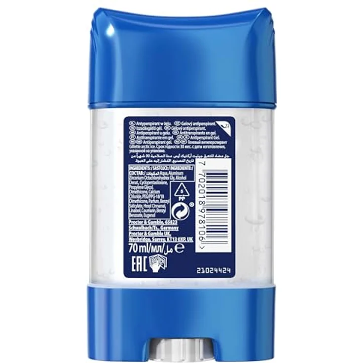 Gillette Arctic Ice, Antitranspirant Clear Gel 70ml für Herren, schweißhemmend, langanhaltend, keine Flecken – Bild 8