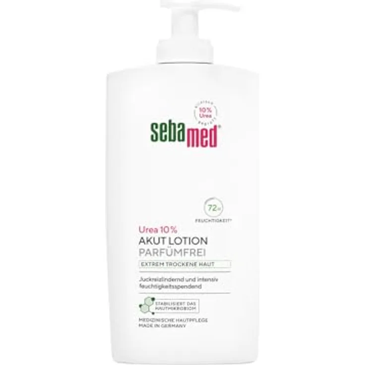 Sebamed Urea 10% Akut Lotion, parfümfrei für extrem trockene Haut, 400 ml, spendet 72 Stunden Feuchtigkeit, juckreizlindernd mit hygienischem Spender