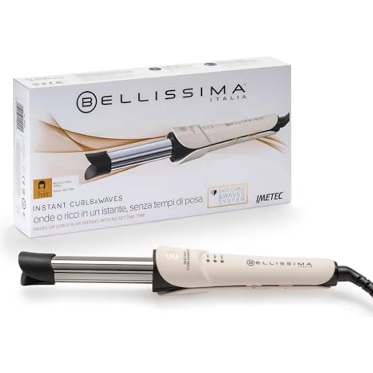 Bellissima Instant Curls&Waves 11929, Lockenstab mit Titanbeschichtung, Temperaturregulation und schnellem Erwärmen