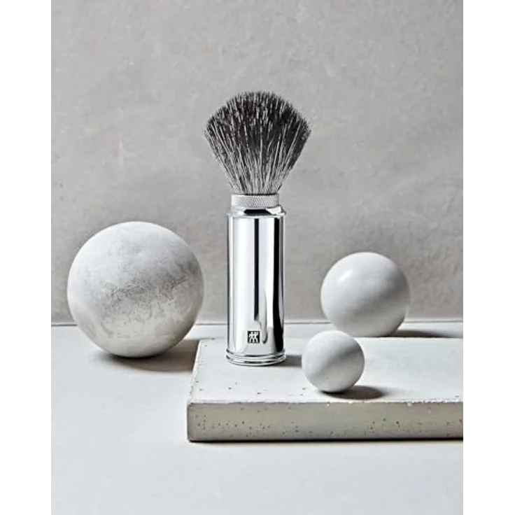 Zwilling Beauty ZWILLING Rasierpinsel (Reisetauglich, Kunsthaar, Abschraubbarer Rasierkopf, Vegan, Extra pflegeleichte und weiche Borsten), Silber – Bild 5