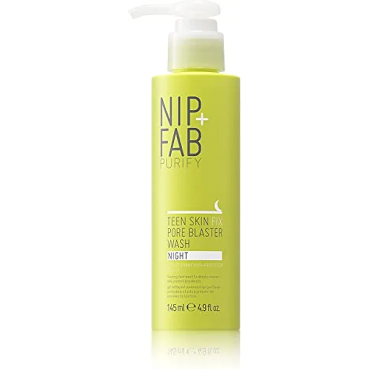 Nip + Fab Teen Skin Fix Pore Blaster | Anti-Akne-Behandlung | Gesichtsreinigungsgel für die Nacht | Salicylsäure | Wasabi-Extrakt | Teebaum | Gereinigte Poren | 145 ml