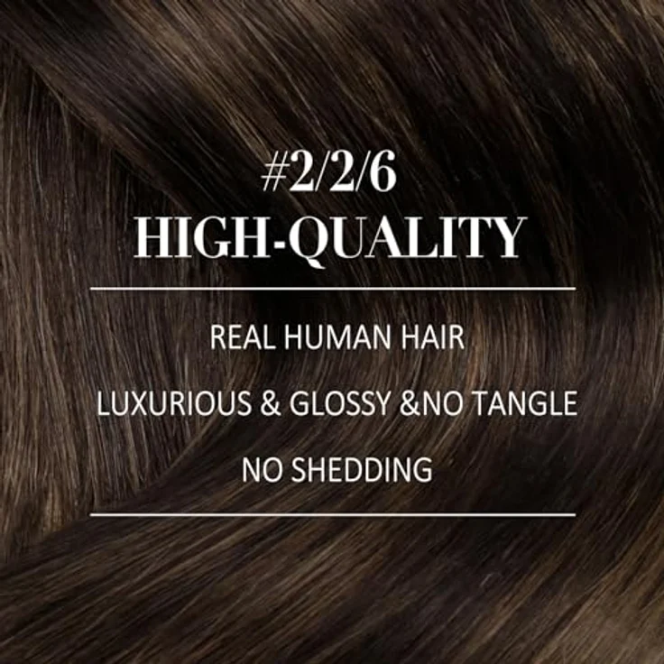 YoungSee Clip in Extensions Echthaar Braun Balayage 30cm, 80g, Dunkelbraun Ombre Mittelbraun, 7-teilig, Remy Haare für Damen, Hitzebeständig bis 180°C – Bild 2