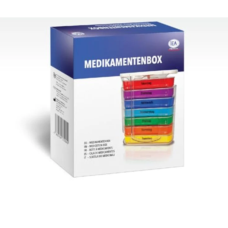 IEA Medical Tablettenbox 7 Tage – Pillendose mit 4 Fächern täglich (morgens bis nachts), transparent, ideal zur Medikamentenorganisation – Bild 8