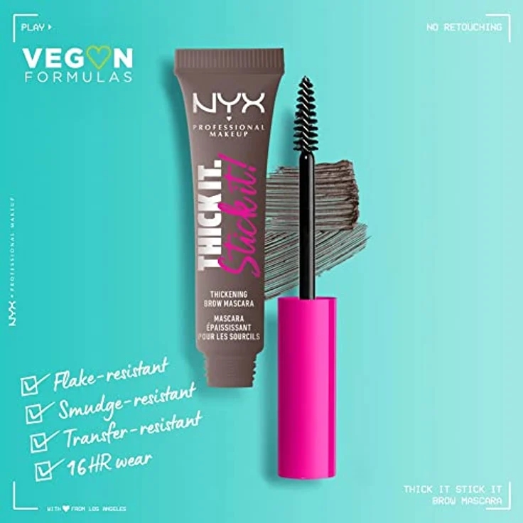 NYX Professional Makeup Thick it. Stick it! Thickening Brow Mascara Augenbrauengel 7 ml Nr. 05 - Cool Ash Brown – Bild 2