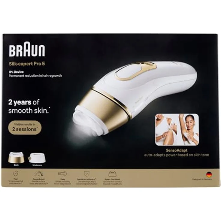 Braun Silk-expert Pro IPL PL5210, IPL-Haarentfernungsgerät mit 400.000 Lichtimpulsen, Hauttyperkennung und Präzisionsaufsatz – Bild 2