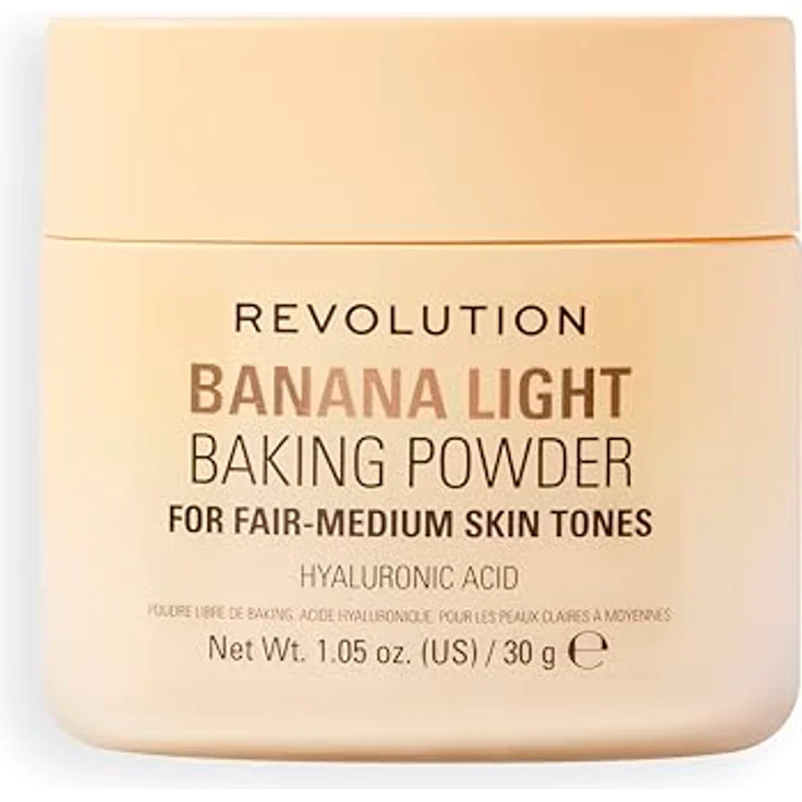Revolution Loose Baking Powder Puder, 30 g Banana Light - talkfreie Formel mit Vitamin E und Hyaluronsäure für makelloses Finish – Bild 1