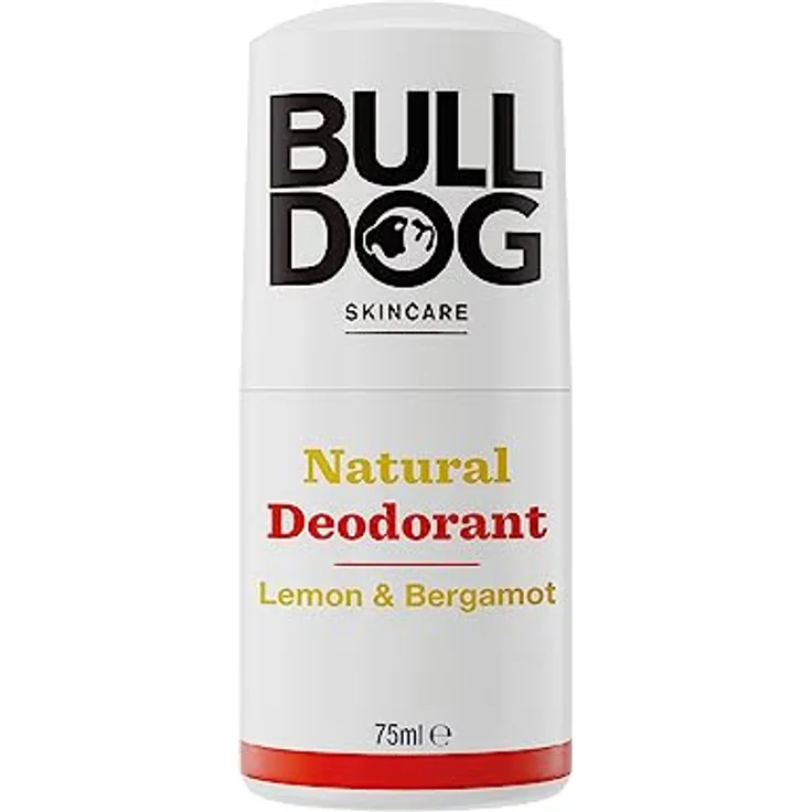 BULLDOG SKINCARE - Zitrone und Bergamotte Roll On Natural Deodorant für Männer, 75 ml, 24-Stunden-Geruchsschutz, veganes Produkt, kein Flecken