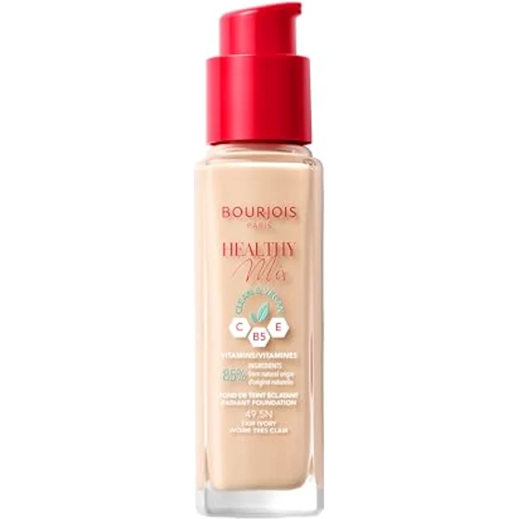 Bourjois Healthy Mix Foundation, feuchtigkeitsspendende Foundation mit Anti-Fatigue-Wirkung, 30 ml, Farbe 49.5 Fair Ivory – Bild 2