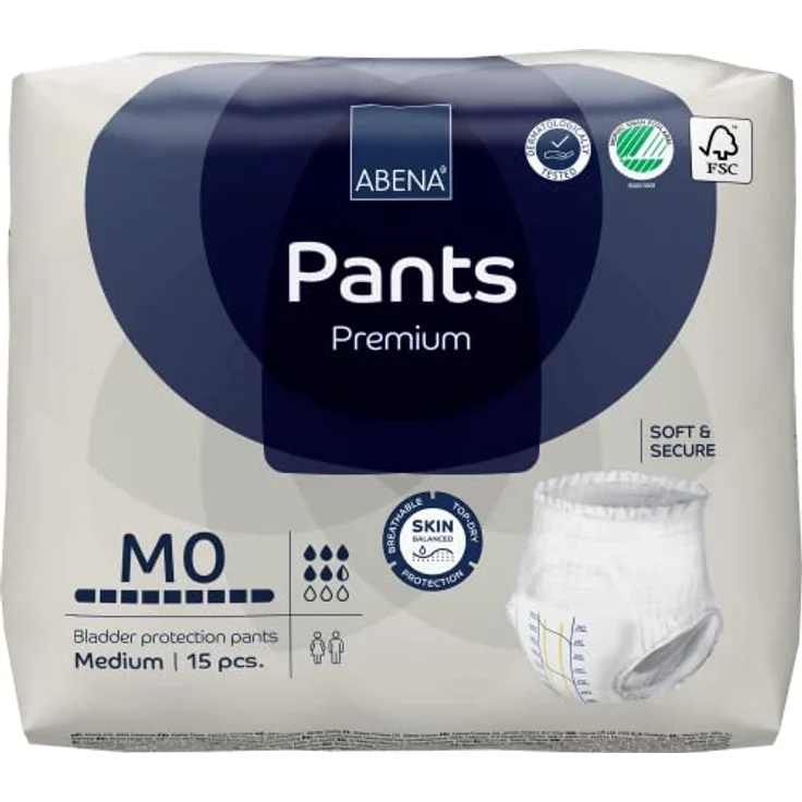 Abena Pants Premium Inkontinenz-Hose, Inkontinenz-Hose für Damen und Herren, diskret, schützend, atmungsaktiv, bequem, Größe M 0, 80-110 cm Taille, 900 ml Saugfähigkeit, 15 Stück – Bild 2