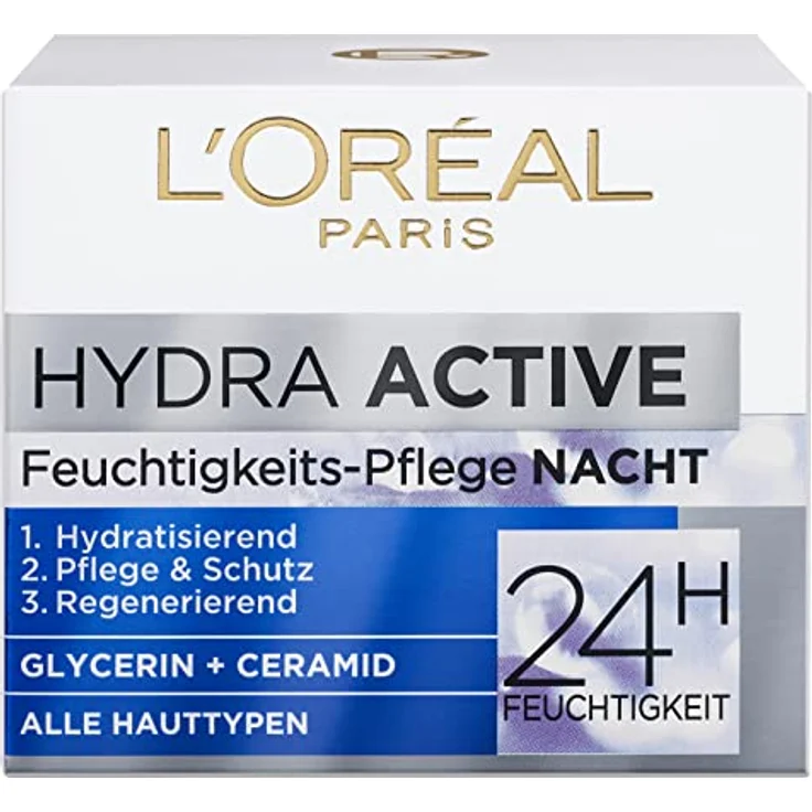 L'Oréal Paris Hydra Active 3 Nacht - Intensive Feuchtigkeitspflege Gesichtscreme 50 ml mit feuchtigkeitsspendender Wirkung – Bild 6
