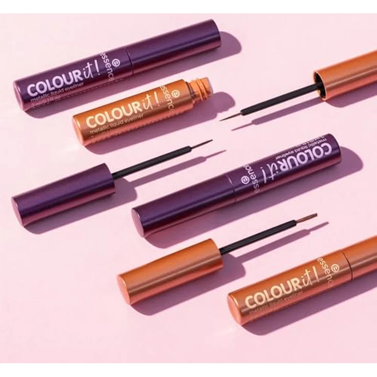 essence COLOUR it! Metallic Eyeliner, Farbton 01 Burnished Bronze, 3 ml, veganer Flüssig-Eyeliner mit präzisem Applikator für intensive Linien – Bild 8
