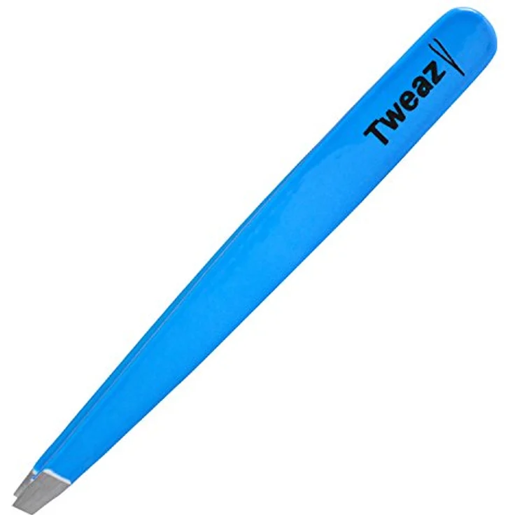 K-Pro TWEAZY Augenbrauenpinzette Profi Qualität Schräg Professional (Neon Blau) – Bild 1