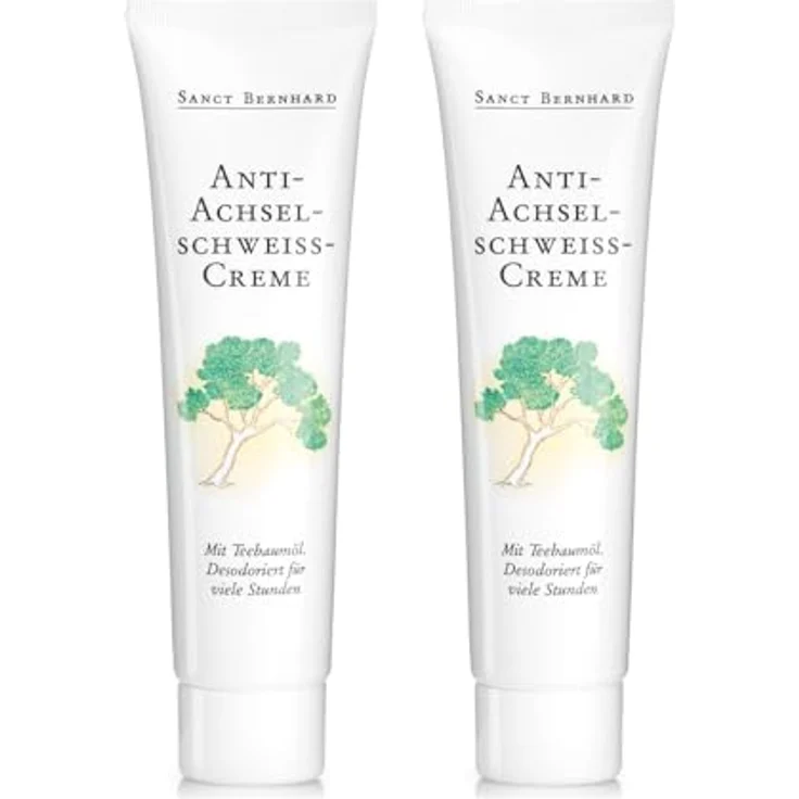 Kräuterhaus Sanct Bernhard Anti-Achselschweiß-Creme mit australischem Teebaumöl und Klappverschluss, 2x 100ml – Bild 1