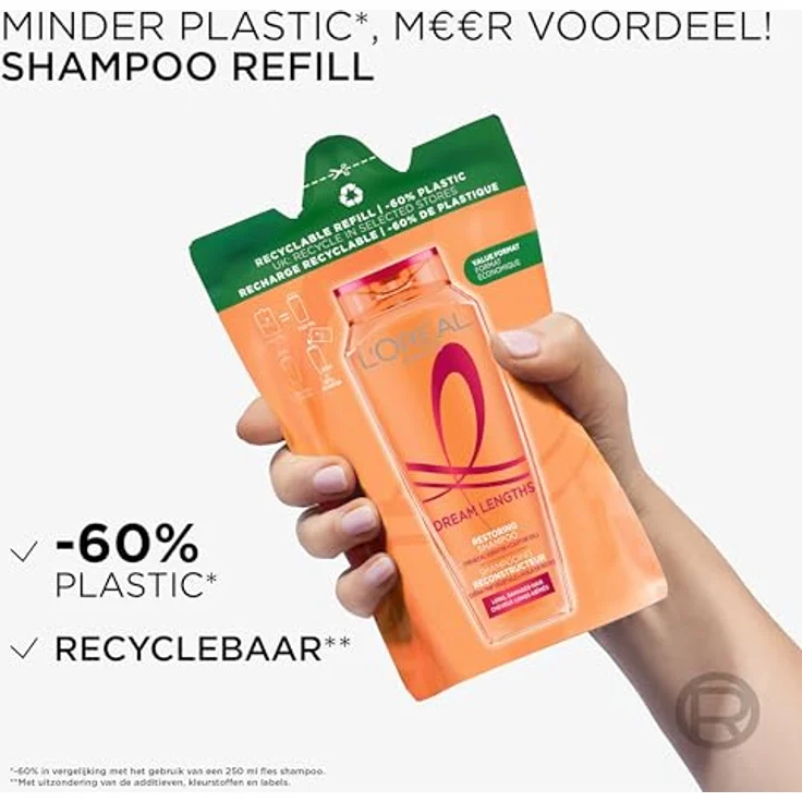 L'Oréal Paris Elvive Reparatur-Shampoo Dream Length, mit Keratin und Rizinusöl für regeneriertes, langes Haar ohne Doppelspitzen, 250 ml – Bild 3