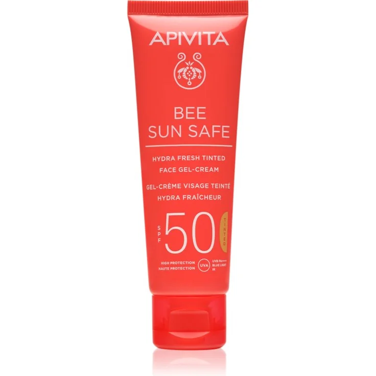 Apivita Bee Sun Safe Hydra Face Tinted Gel-Cream SPF50, getönte Gelcreme mit UV-Schutz, 50 ml