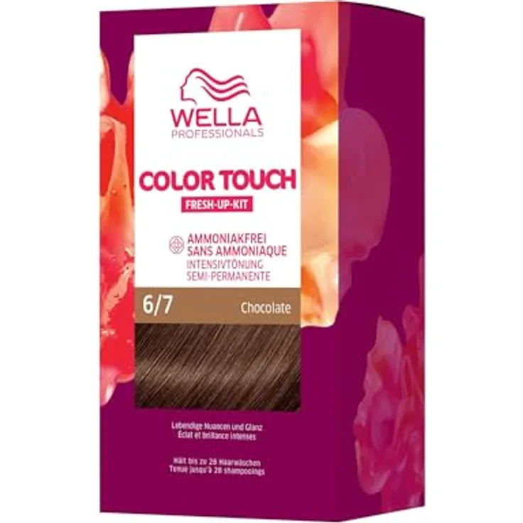 Wella Professionals Color Touch demi-permanente Haarfarbe ohne Ammoniak – Haarfärbemittel zur Farbauffrischung und Grauhaar-Abdeckung – Ansatz-Kit inkl. Haarmaske – 6/7 Chocolate (130 ml)