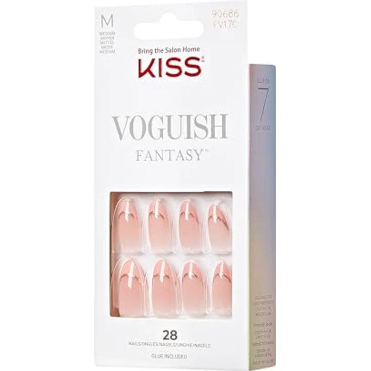 KISS Voguish Fantasy French eclatant, rosa Gelnägel Set mit 28 Kunstnägeln, kleber und Manikürestift – Bild 3