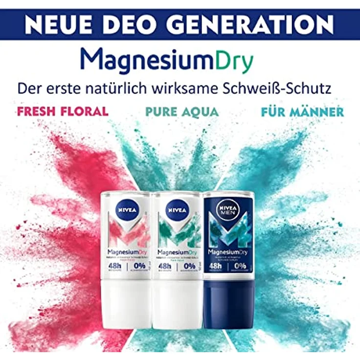 Nivea Roll-On Deodorant Magnesium Dry Fresh Floral, ohne Alkohol und Aluminiumsalze, 50ml – Bild 5
