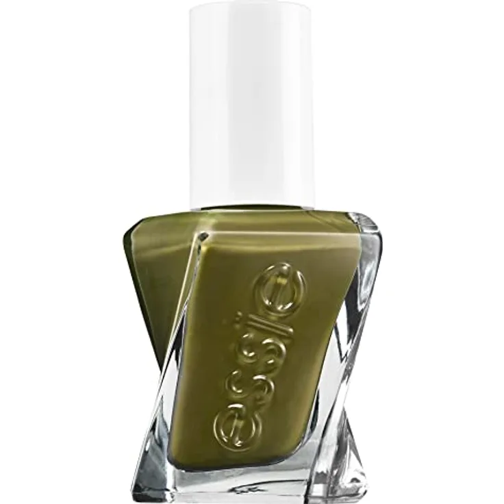 essie langanhaltender Nagellack mit glänzendem Finish, Maniküre ohne UV Licht, Gel Couture, Farbe: Nr. 540 totally plaid, Olivgrün, 1 x 13,5 ml