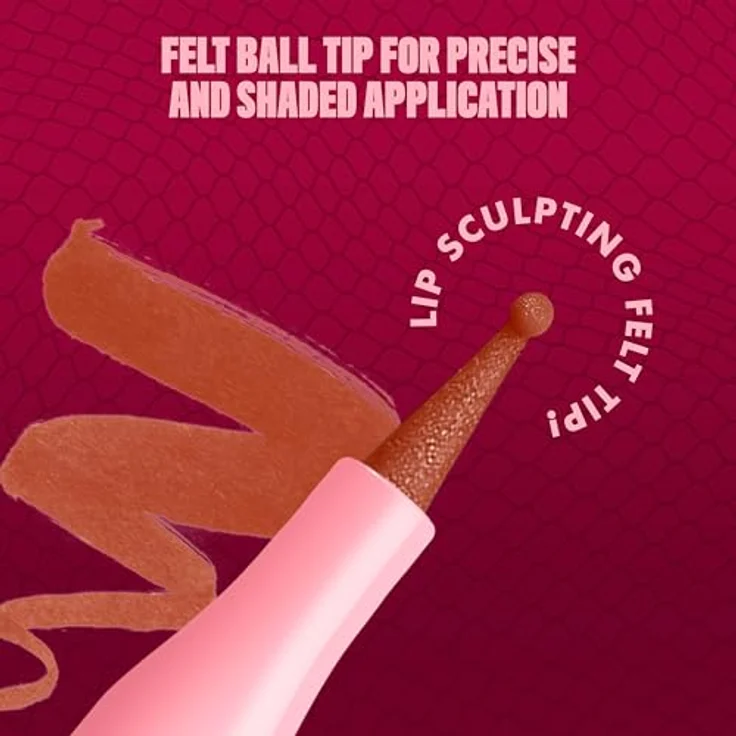 NYX Professional Makeup Lip Lingerie Lipliner Stain, wasserfest und wischfest, präzise Konturen, langanhaltender Nude-Stain, ultra-feine Spitze, Farbe: Naughty Nude – Bild 4