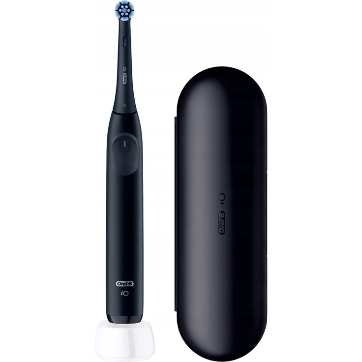 Oral-B iOS2.1D9.2K, Elektrische Zahnbürste Night Black mit 3 Intensitätsstufen, Drucksensor und Reiseetui