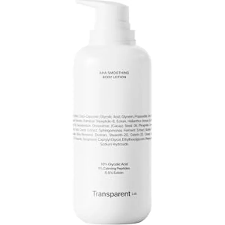 Transparent Lab AHA Smoothing Body Lotion 400 ml, mit 10 % Glykolsäure, feuchtigkeitsspendend und exfolierend für glatte Haut