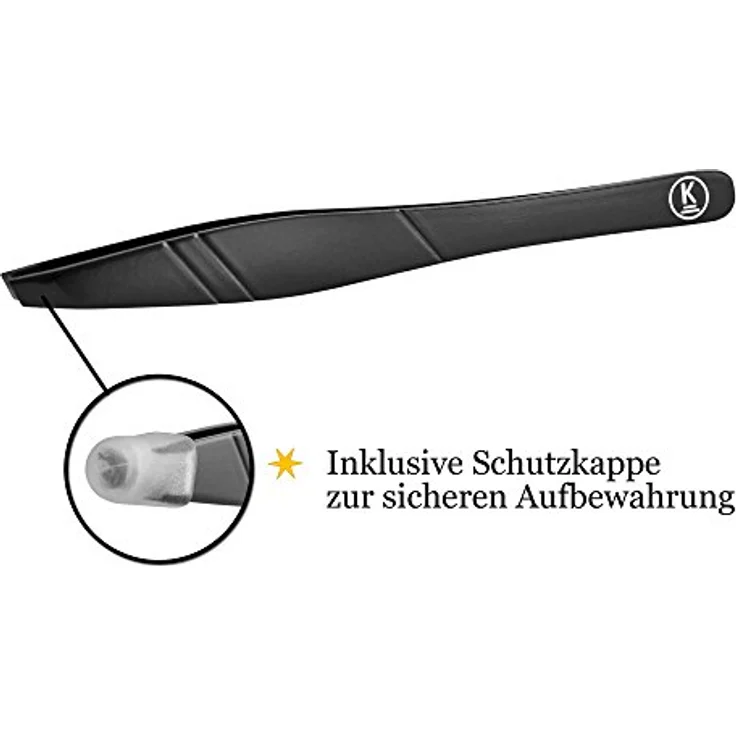 K-Pro Pinzette zum Augenbrauen zupfen Schräg Profi Edelstahl 1 Stück (Schwarz) – Bild 4
