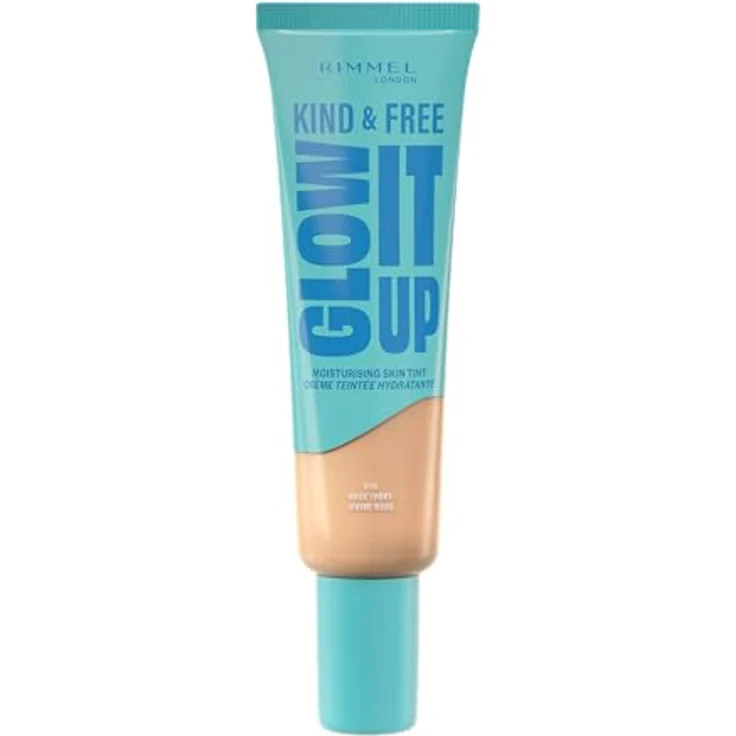 Rimmel Kind & Free Glow It Up, leichtes feuchtigkeitsspendendes Make-up, Farbton 010 Rose Ivory, 30 ml – Bild 1