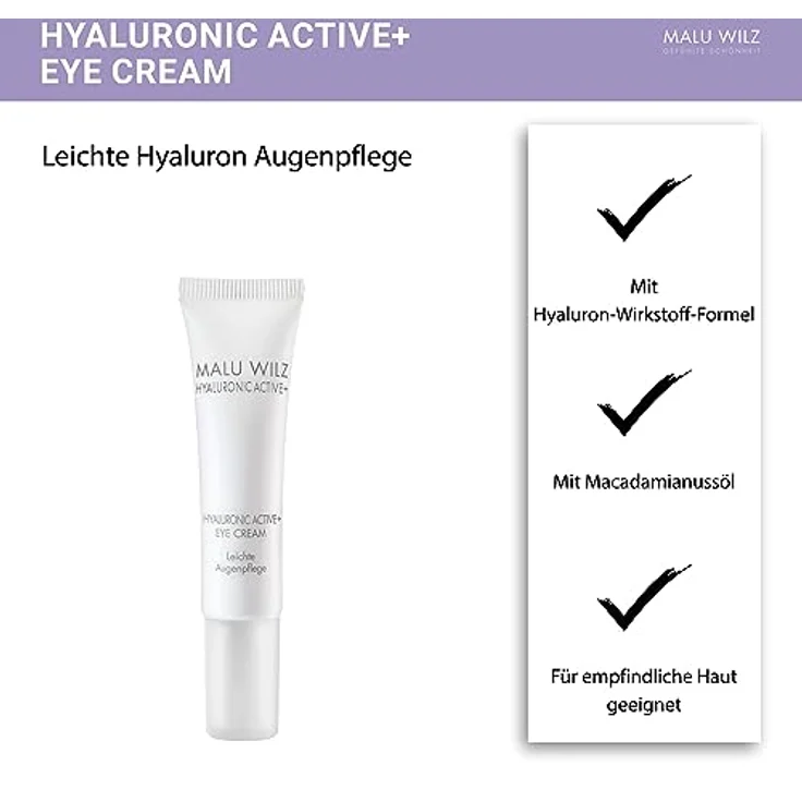 Malu Wilz Hyaluronic Active + Eye Cream 15 ml I Erfrischende Skincare Augenpflege-Serum mit Hyaluron-Wirkstoff-Formel mit Dual-Effekt I Booster – Bild 3